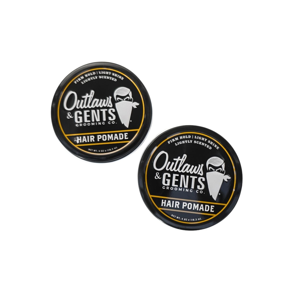 Pair of Outlaws and Gents hair pomade