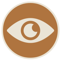 Cream and brown eye icon