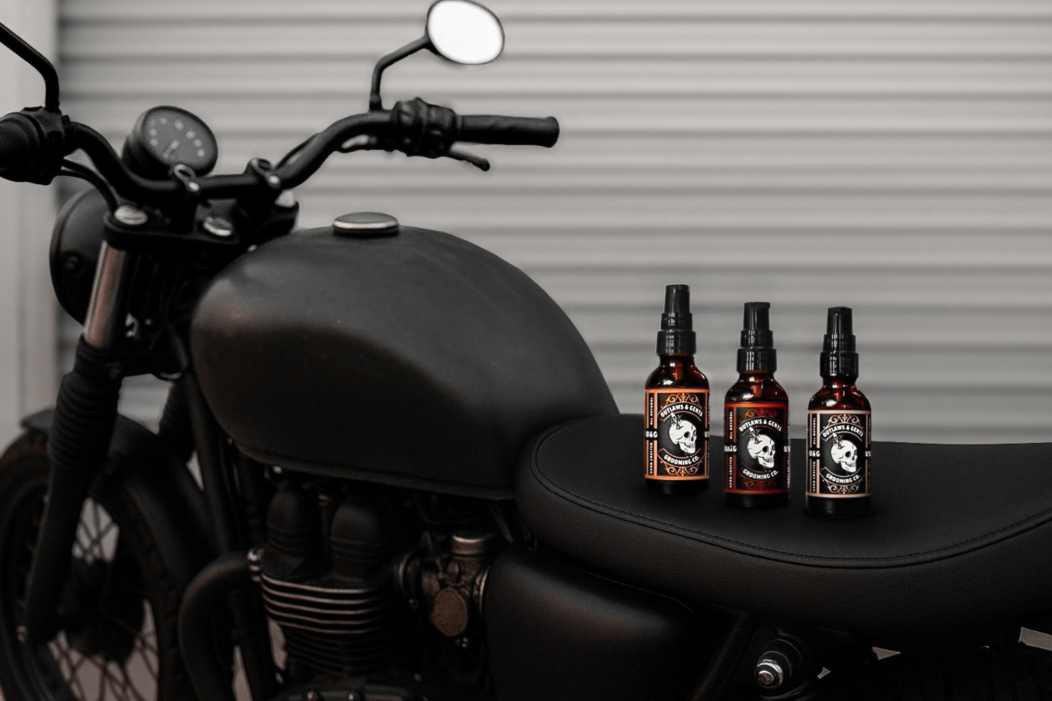 Outlaws and Gents orange and vanilla, pine and cedar, and clove and orange beard oils